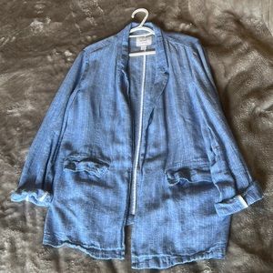 Old Navy blue linen casual blazer